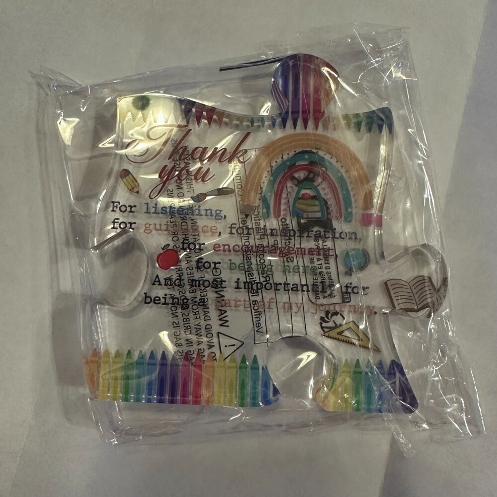 Teacher Bundle- Canvas Tote Bag, Keychain and Thank you Plaque - Picture 9 of 10